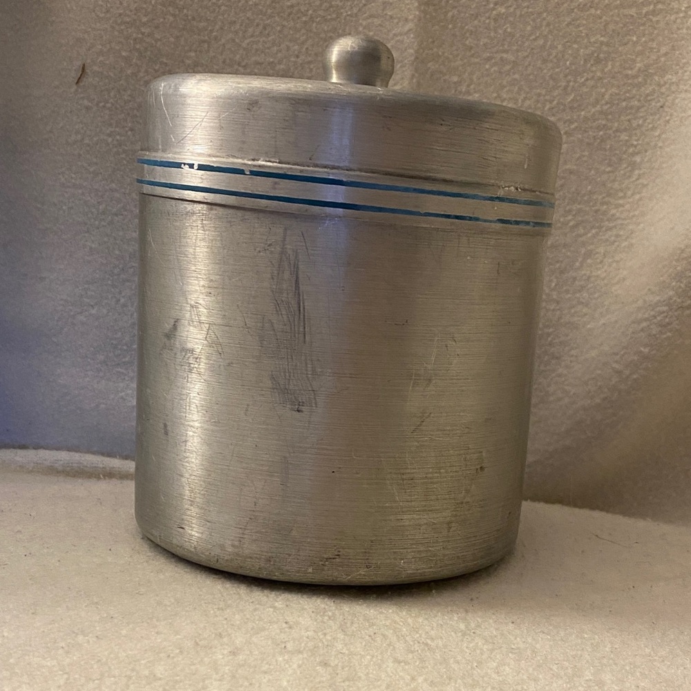 Vintage Aluminum Canister with Lid